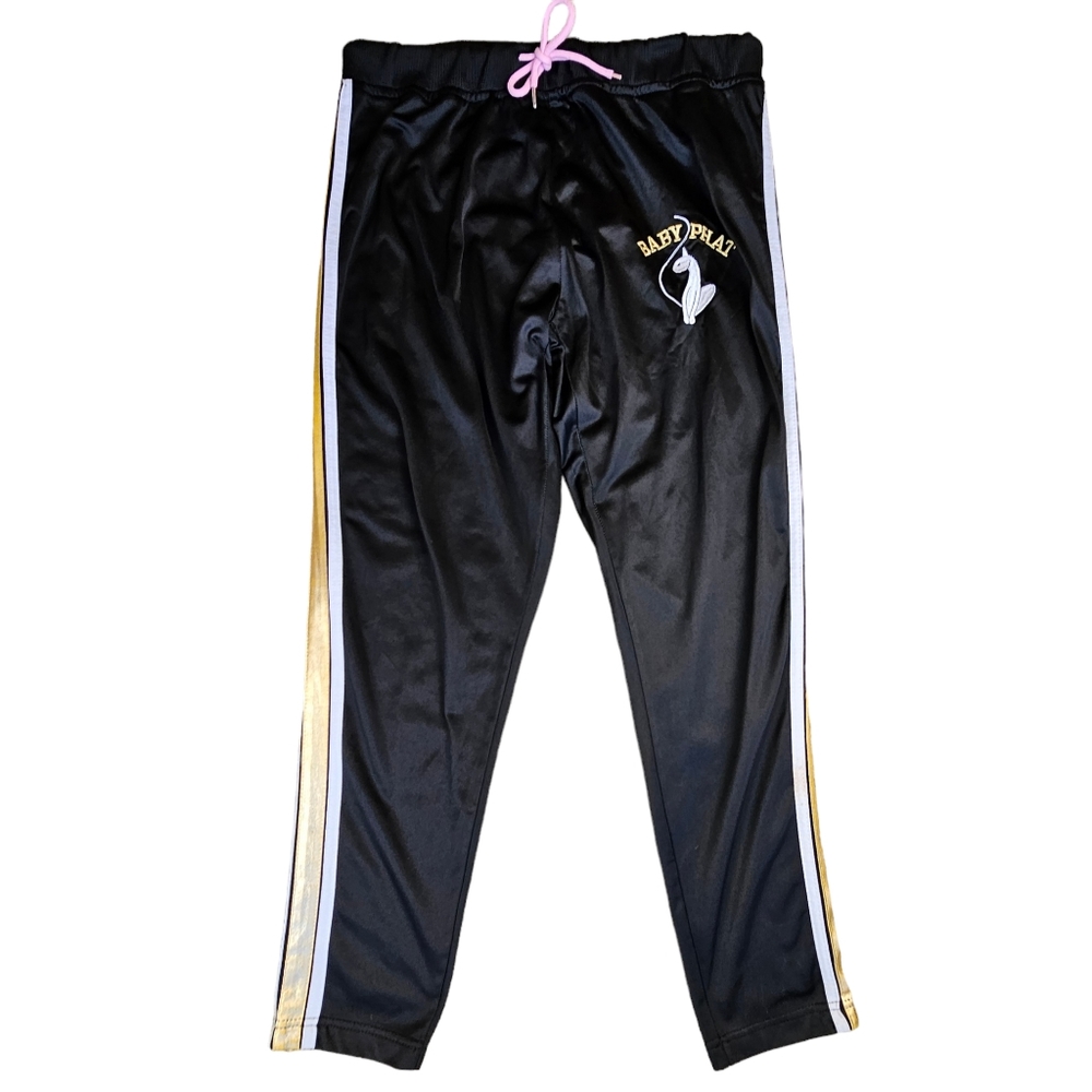 Baby Phat Black & Gold Embroidered Logo Women's Joggers